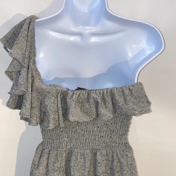 Juicy Couture Heather Grey Smocked Ruffle Terry Cloth Mini Dress Size M - Picture 10 of 17